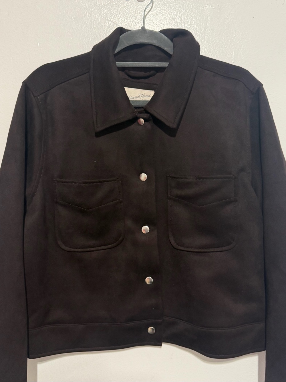 Universal Thread Fashion Jacket
Women XL Brown Faux Suede French
Cuffs Button-Up - Picture 8 of 13